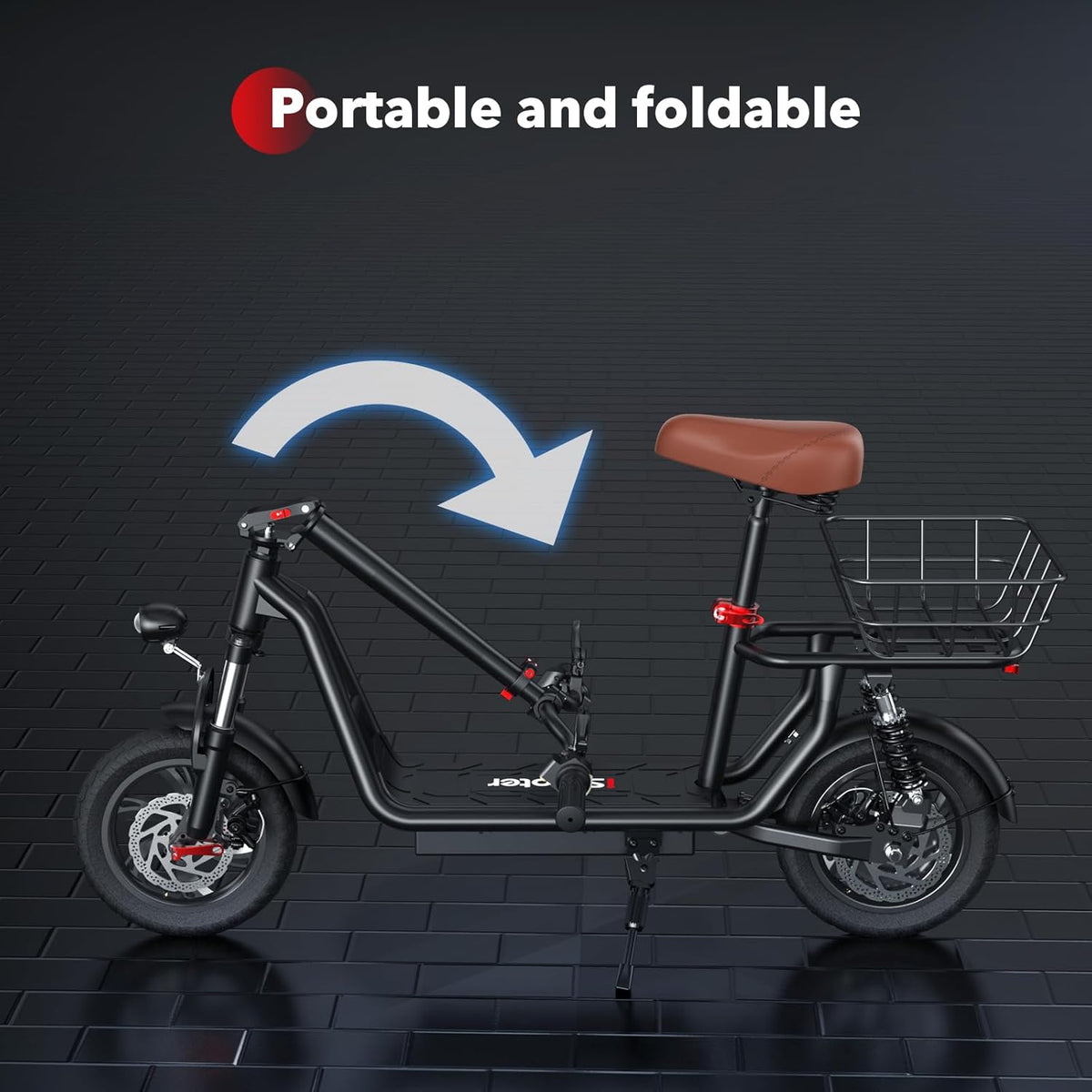Patinete eléctrico iScooter con asiento, autonomía de 60/34 km y velocidad máxima de 45/30/25 km/h, neumáticos de 14"/12"/10", asiento de altura ajustable...