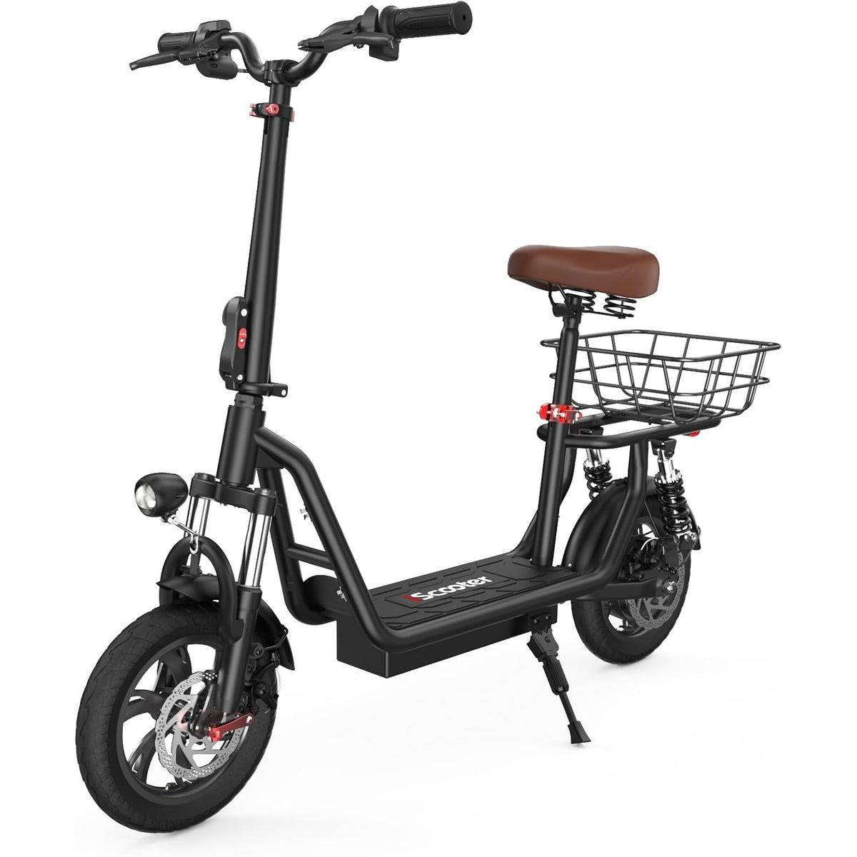 Patinete eléctrico iScooter con asiento, autonomía de 60/34 km y velocidad máxima de 45/30/25 km/h, neumáticos de 14"/12"/10", asiento de altura ajustable...