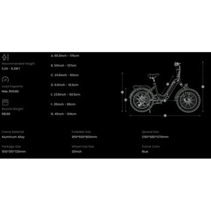 DYU 20" 4.0 Fat Tire Electric Bike for Adults, 500W 48V 14AH, LG Battery, Shimano 7-Speed, Foldable E Bike