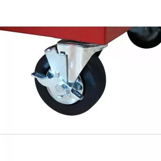 52 Zoll. 24 Zoll breit. Helle rote mobile Werkbank mit 9 Schubladen