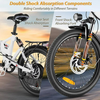 Gocio 500W Folding Electric Bike, 20'' Electric Commuter Bike, Aluminum Alloy Lightweight Electric Bicycle, Ebike Built-in 48V 7.8Ah Removable Lithium-Ion Battery, Urban Electric Bikes for Adults