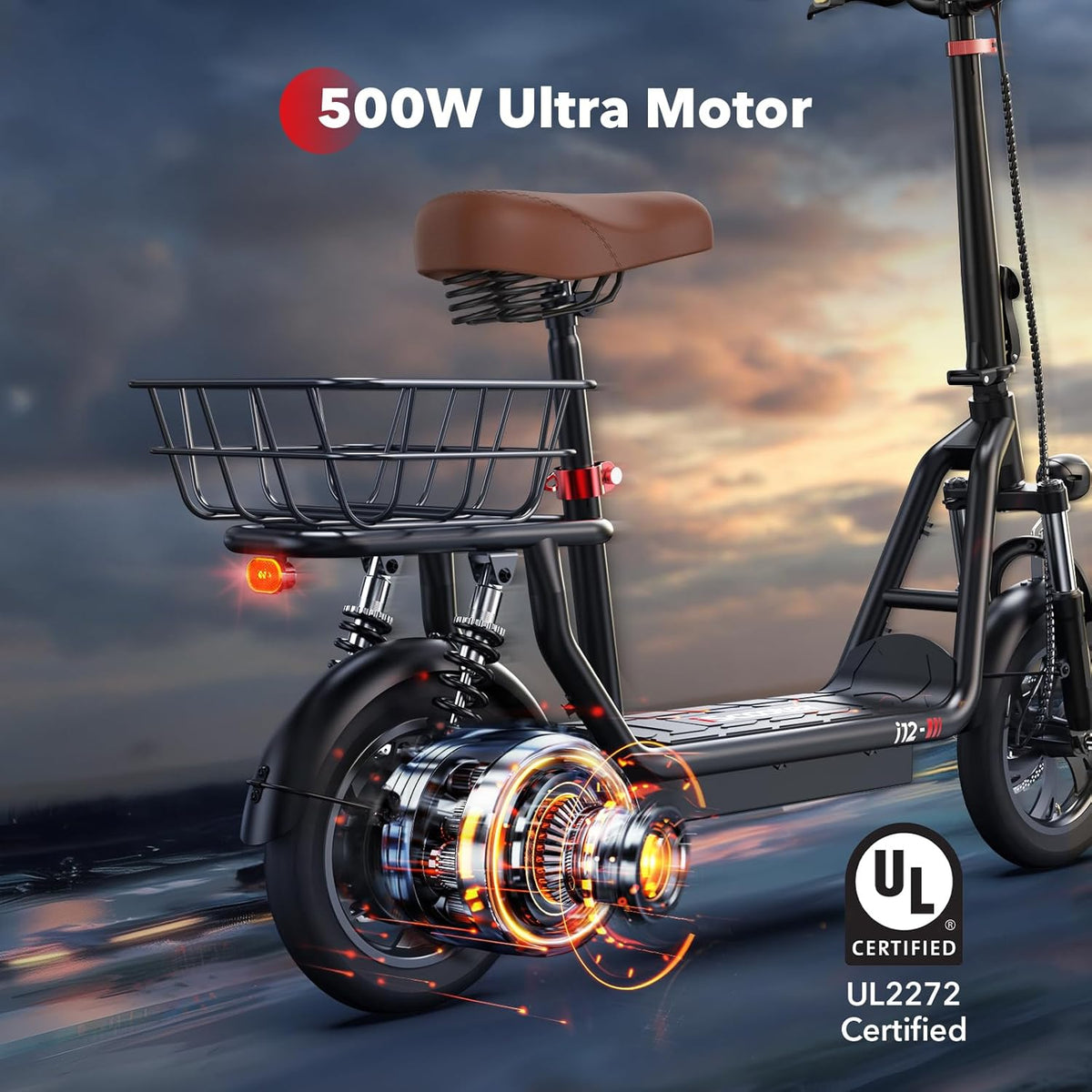 Patinete eléctrico iScooter con asiento, autonomía de 60/34 km y velocidad máxima de 45/30/25 km/h, neumáticos de 14"/12"/10", asiento de altura ajustable...