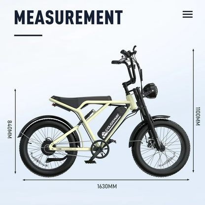 COLORWAY 750W Electric Bike for Adults,20X4.0 Fat Tire Off-Road E bike,36V/12Ah Battery Snow Beach Mountain Bike for Outdoor Cycling e bike
