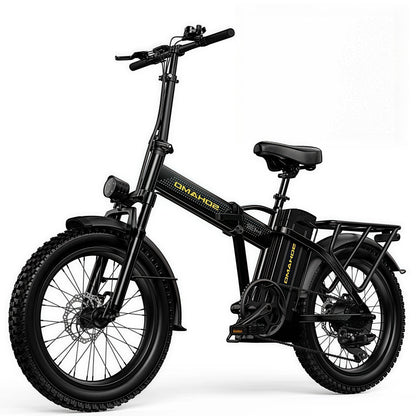 SOHAMO H3 Electric Bike for Adults 20" Fat Tire Folding Ebike, 750W Motor, 48V 15Ah Removable Battery, Front Suspension, Shimano 7 Speed Mountain Bike