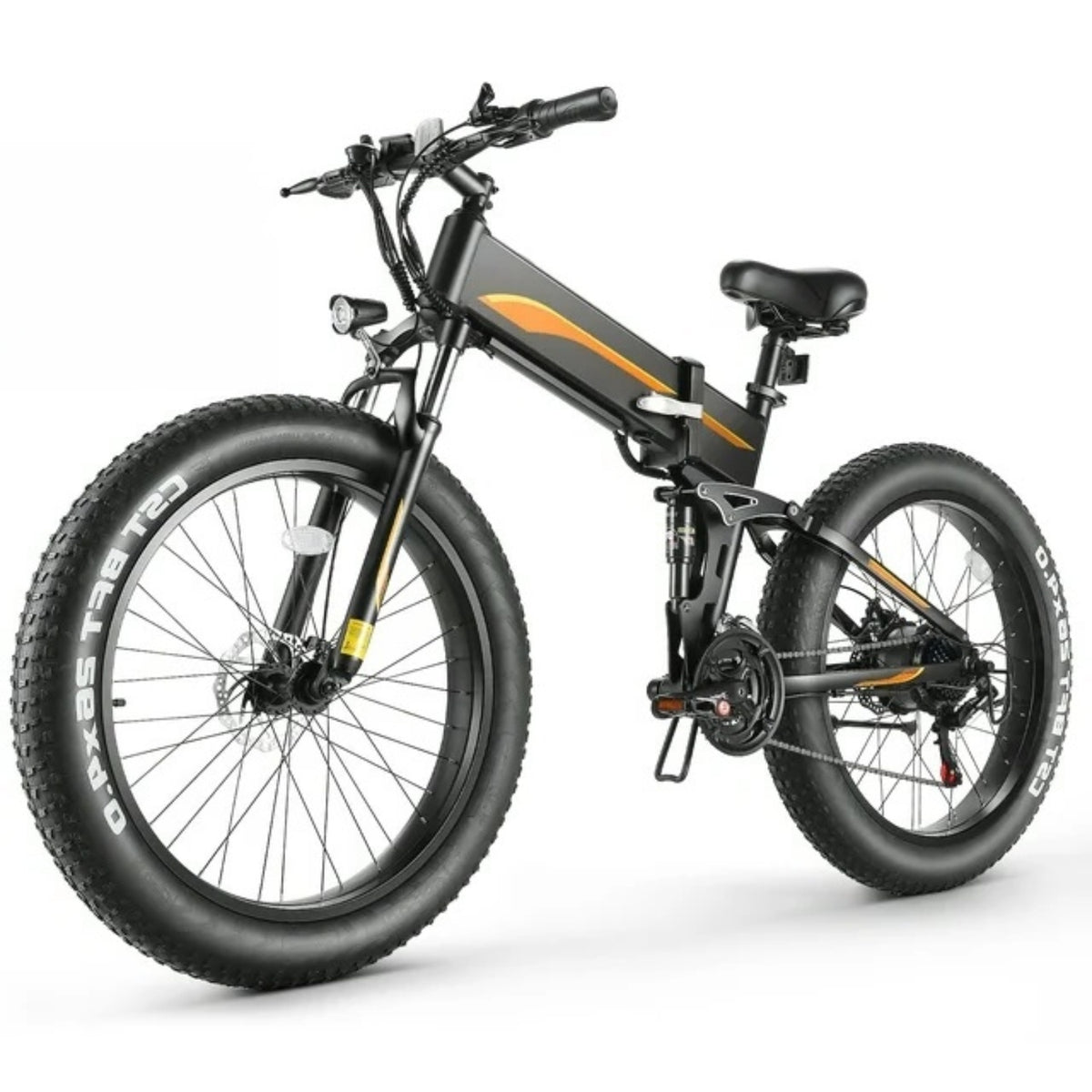 Funcid Electric Bike, 26"x4" Fat Tire Electric Bike for Adults 500W Ebike Foldable Adult Electric Mountain Bicycles with 48V 10Ah Battery, Lockable Suspension Fork, Shimano 21 Speed Gears