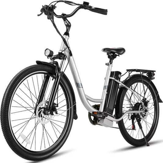 Gocio 500W E-Bike für Erwachsene, 26" Elektro-Hybridfahrrad City-E-Bike, Damen-E-Bike mit 48V 7,8Ah Akku, Federgabel, 5 Modi Herren-E-Bike mit 7-Gang-Schaltung, LED-Display und Scheinwerfer