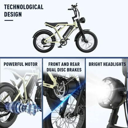 COLORWAY 750W Electric Bike for Adults,20X4.0 Fat Tire Off-Road E bike,36V/12Ah Battery Snow Beach Mountain Bike for Outdoor Cycling e bike