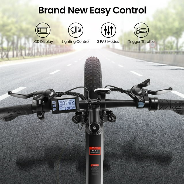 Funcid Electric Bike, 26"x4" Fat Tire Electric Bike for Adults 500W Ebike Foldable Adult Electric Mountain Bicycles with 48V 10Ah Battery, Lockable Suspension Fork, Shimano 21 Speed Gears