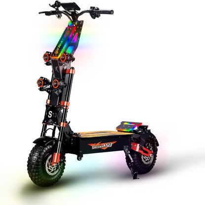 JAYSIMXIN Puissante Trottinette Électrique Adulte Scooter, 14 Pouces Trottinette électrique Tout Terrain, système de Suspension Confortable, Batterie au 60V 40Ah, 8 Heures de Charge,130 km.